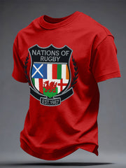 Men's Nations of Rugby Lovers Printed T-shirt