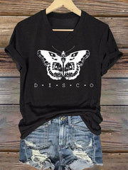 Women's Singer Casual Printed Iron On Short Sleeve T-Shirt