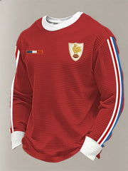 Men's France Rugby Waffle Long Sleeve T-Shirt