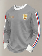 Men's France Rugby Waffle Long Sleeve T-Shirt