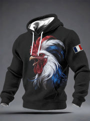 Men's France Rugby Checkered Cotton Hoodie