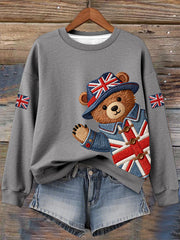 Women's British Style Print Sweatshirt