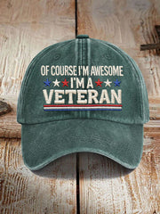 Unisex Proud Veteran Print Hat