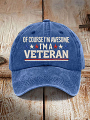 Unisex Proud Veteran Print Hat