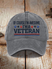 Unisex Proud Veteran Print Hat