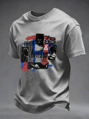 Men's UK Mods Music Lover imitation cotton short-sleeved T-shirt