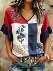 Women's Bluebell Print short-sleeved T-shirt