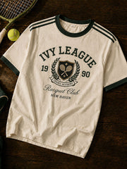 Men's Tennis Print Casual T-Shirt
