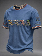 Men's Skeleton Bicycle Short Sleeves T-shirt
