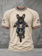 Men's Bulldog Bicycle Short Sleeve T-shirt