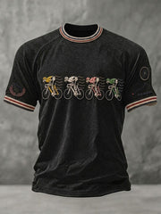 Men's Skeleton Bicycle Short Sleeve T-shirt