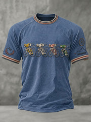 Men's Skeleton Bicycle Short Sleeve T-shirt