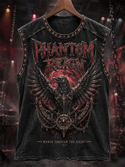 Men's Retro Heavy Metal Rock Band Print Casual Vest