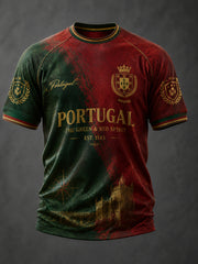 Men's Portuguese Football Printed Casual short sleeves t-shirt