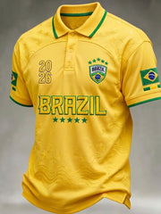 Men's Brazil Football Fan Gift Short Sleeve Top