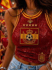 Women's Gift For Football Fans Print Casual Vest