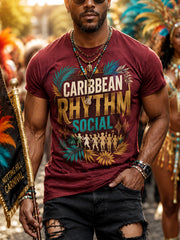 Men's Caribbean Carnival Print Casual Tee