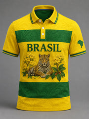 Men's Brasil Print Casual Polo
