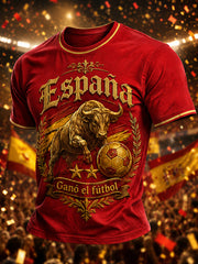 Men's Spanish Football Print T-Shirt