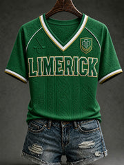Women's Limerick Hurling Printed V-neck T-shirt