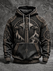 Men's Viking Oversized Drop-Shoulder Hoodie with Pockets