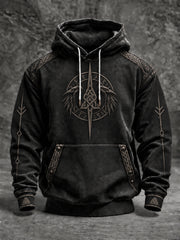 Men's Viking Oversized Drop-Shoulder Hoodie with Pockets