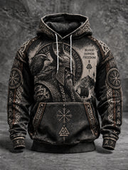 Men's Viking Oversized Drop-Shoulder Hoodie with Pockets