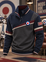 Men's UK Music Lover Mods Culture Printed four-button hoodie