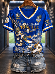 Women's UK football Lover Yorkshire rose graphic Printed short-sleeved T-shirt