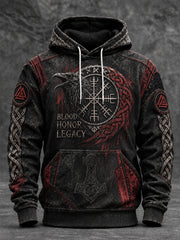 Men's Viking Oversized Drop-Shoulder Hoodie with Pockets