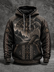 Men's Viking Oversized Drop-Shoulder Hoodie with Pockets