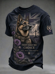Men's They Had No Choice Military Dog Print Short Sleeves T-shirt