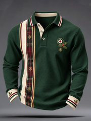 Men's Mods Culture UK Music Lover Christmas Printed long sleeve polo