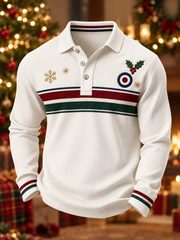 Men's Mods Culture UK Music Lover Christmas Printed long sleeve polo