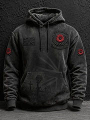 Men's Lest We Forget Printed Hoodie With Pockets