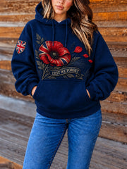 Women's Remembrance Day Lest We Forget Printed Hoodie