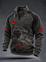 Men's Remembrance Day Lest We Forget Printed Sweatshirt