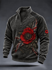 Men's Remembrance Day Lest We Forget Printed Sweatshirt