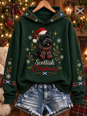 Women's Scottish Christmas Printed Regular Sweatshirt