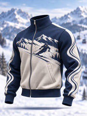 Men's Ski Lovers Ready For Ski Season Casual Zipper Sweatshirt