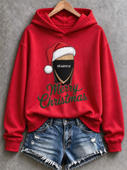Women's Irish Christmas Print Casual Hoodie