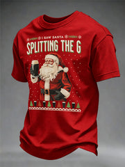 Men's Irish Christmas Print Casual T-shirt