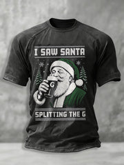 Men's Irish Christmas Print Short Sleeve T-shirt