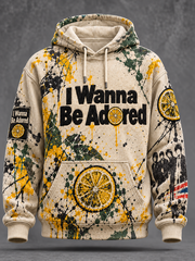 Men's Lemon Roses Music Lover Printed Hoodie with Pockets