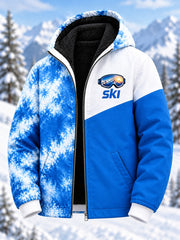 Men's Ski Lovers Ready for Ski Season Casual Composite Fleece Jacket