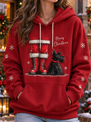 Women's Scottish Christmas Scottish Terrier printed hoodie