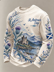 Men's St. Andrew's Day in Scotland Printed Waffle Sweatshirt