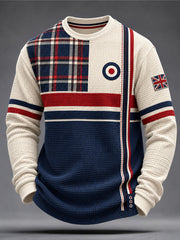 Men's UK Music Lover Mods Art Printed Waffle Sweatshirt