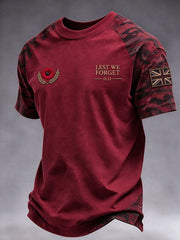 Men's Lest We Forgrt Print Short Sleeves T-shirt