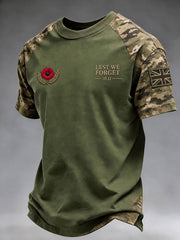 Men's Lest We Forgrt Print Short Sleeves T-shirt